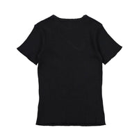 Violeta tees Violeta Black Side Button Henley