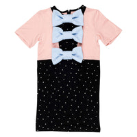Wauw Capow dresses Wauw Capow Pink/Black Dot Triple Tracy Dress