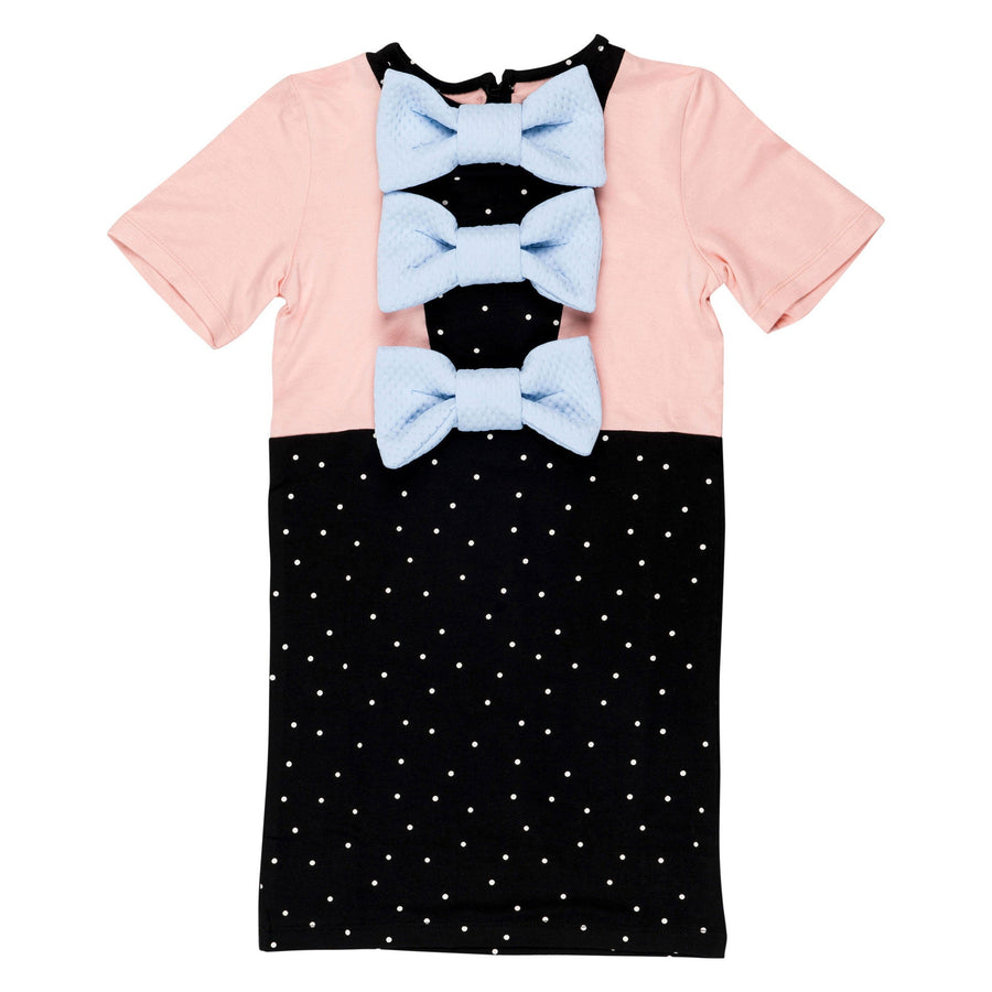 Wauw Capow dresses Wauw Capow Pink/Black Dot Triple Tracy Dress