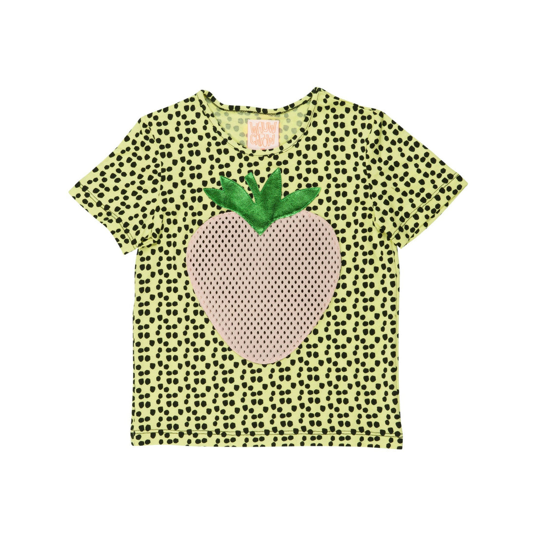 Wauw Capow tees Wauw Capow Yellow Dot Johanna Strawberry Baby Tee