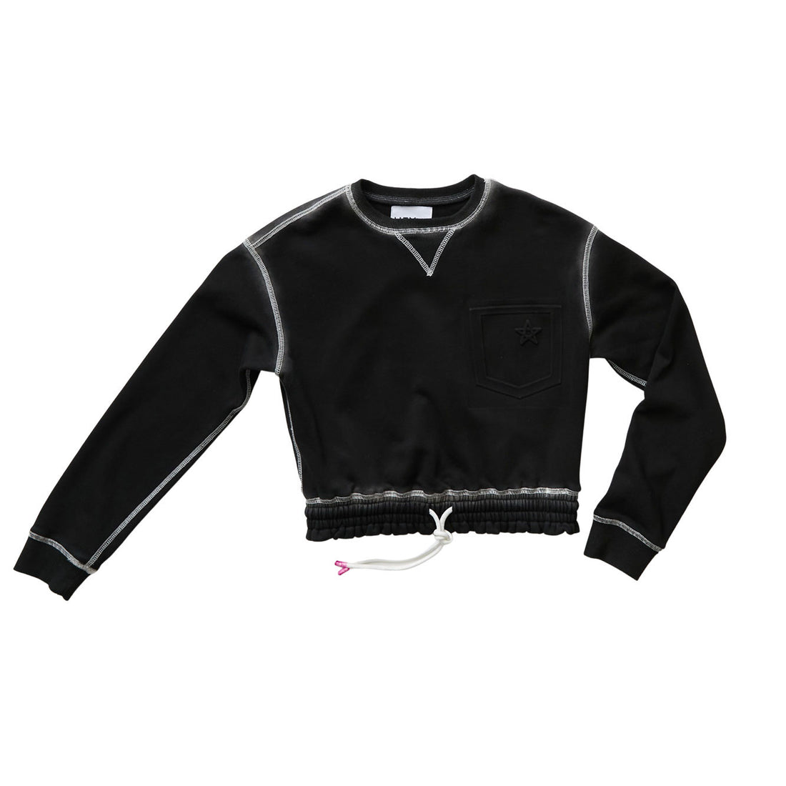 Hey kid Black Embossed Sweatshirt