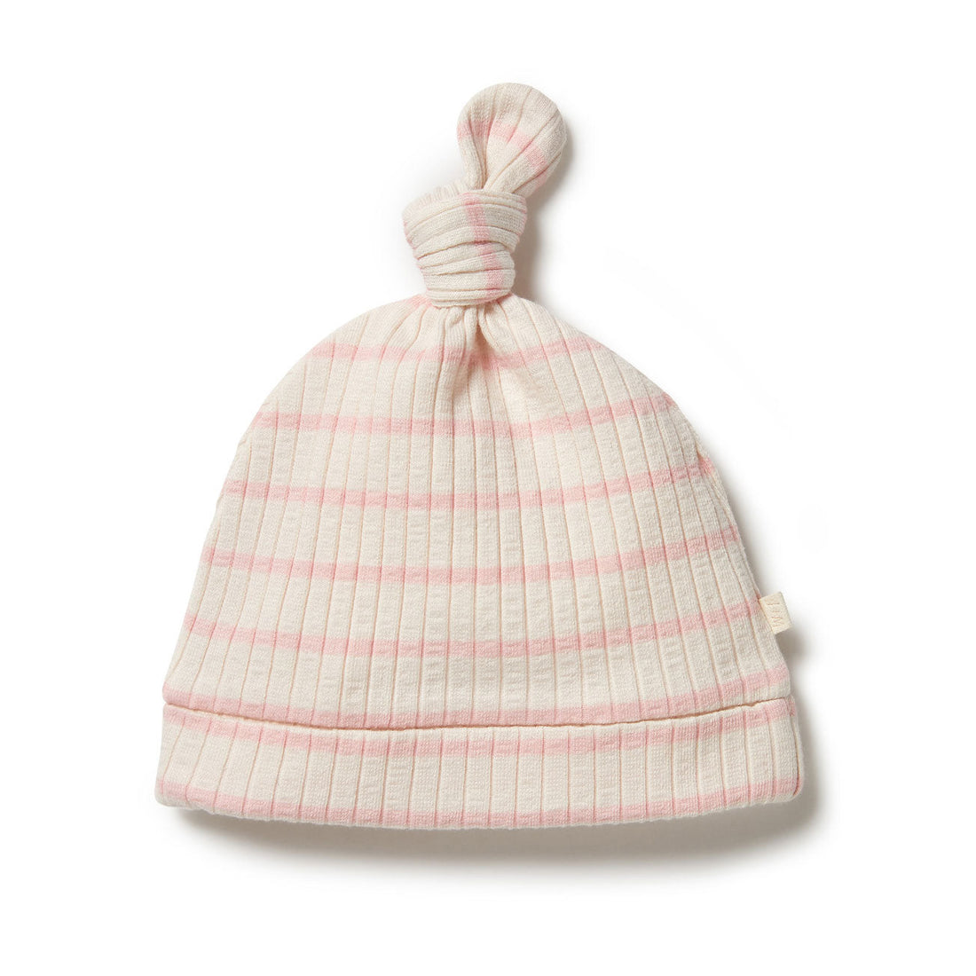 Wilson and Frenchy accessories Wilson and Frenchy Pink Lemonade Organic Stripe Rib Knot Hat