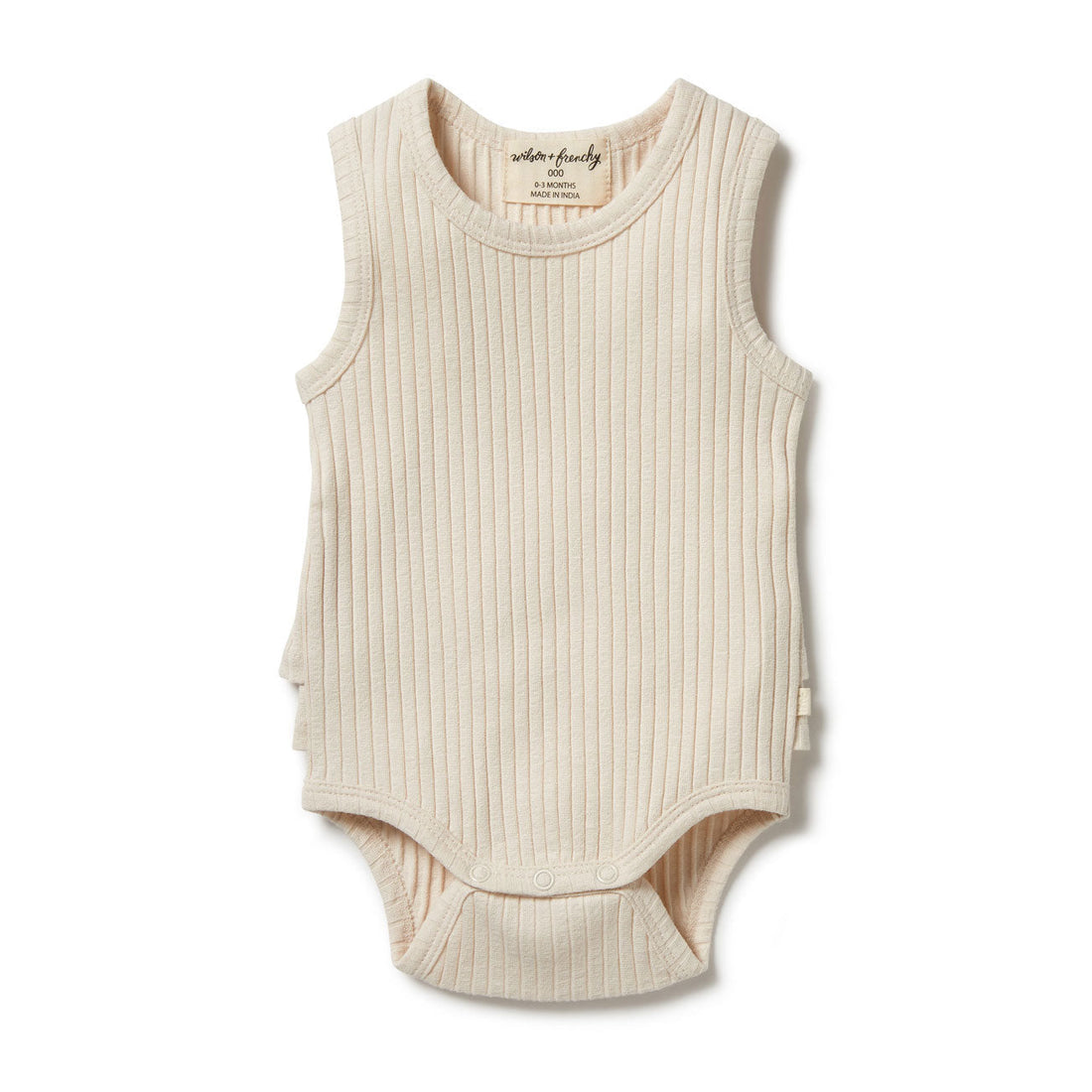 Wilson and Frenchy bodysuits Wilson and Frenchy Oyster Organic Rib Ruffle Bodysuit