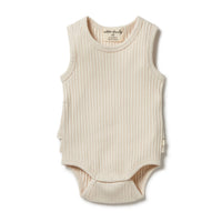 Wilson and Frenchy bodysuits Wilson and Frenchy Oyster Organic Rib Ruffle Bodysuit