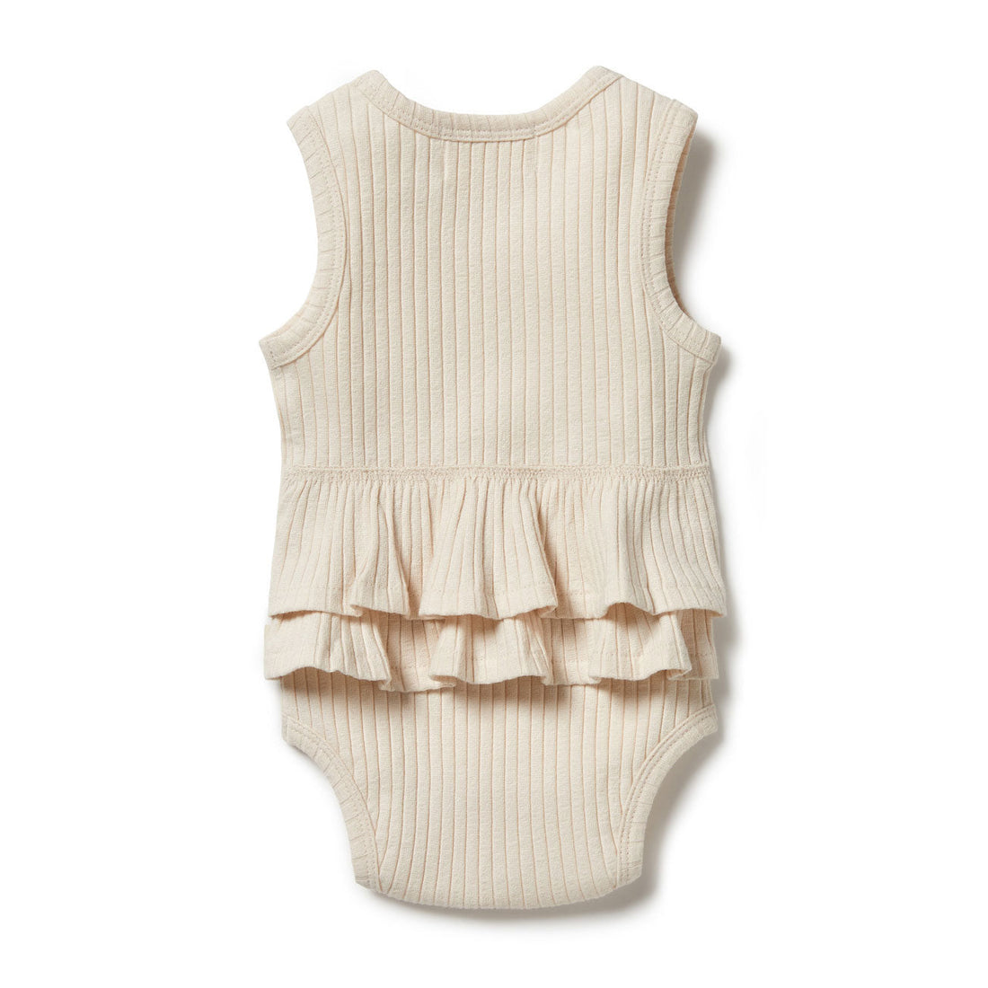 Wilson and Frenchy bodysuits Wilson and Frenchy Oyster Organic Rib Ruffle Bodysuit