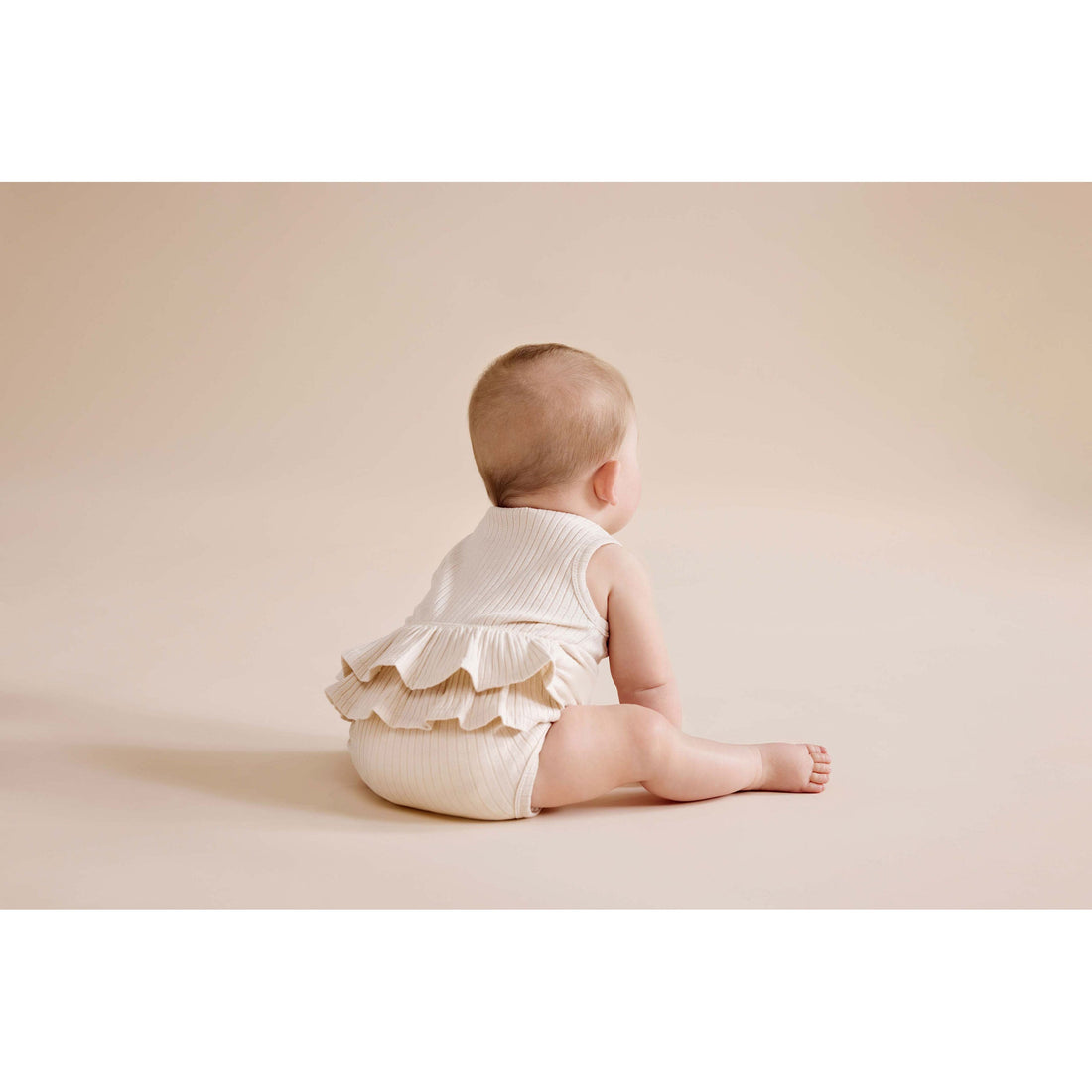 Wilson and Frenchy bodysuits Wilson and Frenchy Oyster Organic Rib Ruffle Bodysuit