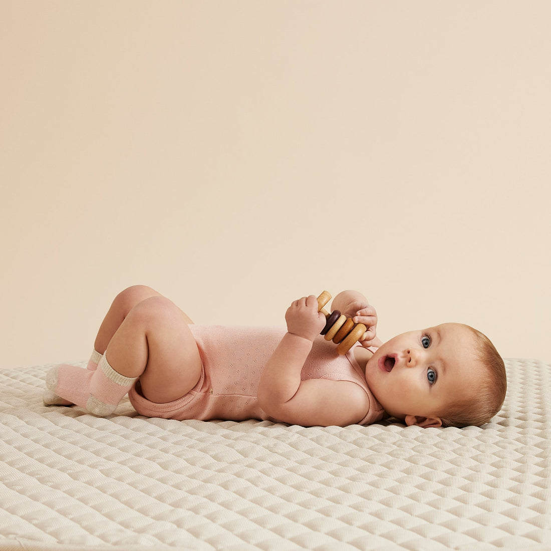 Wilson and Frenchy footies Wilson and Frenchy Cantaloupe Organic Pointelle Singlet Bodysuit