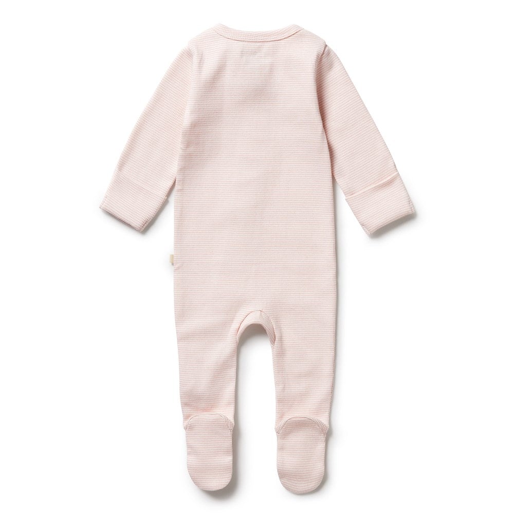Wilson and Frenchy footies Wilson and Frenchy Cantaloupe Organic Stripe Rib Zipsuit With Feet