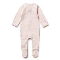 Wilson and Frenchy footies Wilson and Frenchy Cantaloupe Organic Stripe Rib Zipsuit With Feet