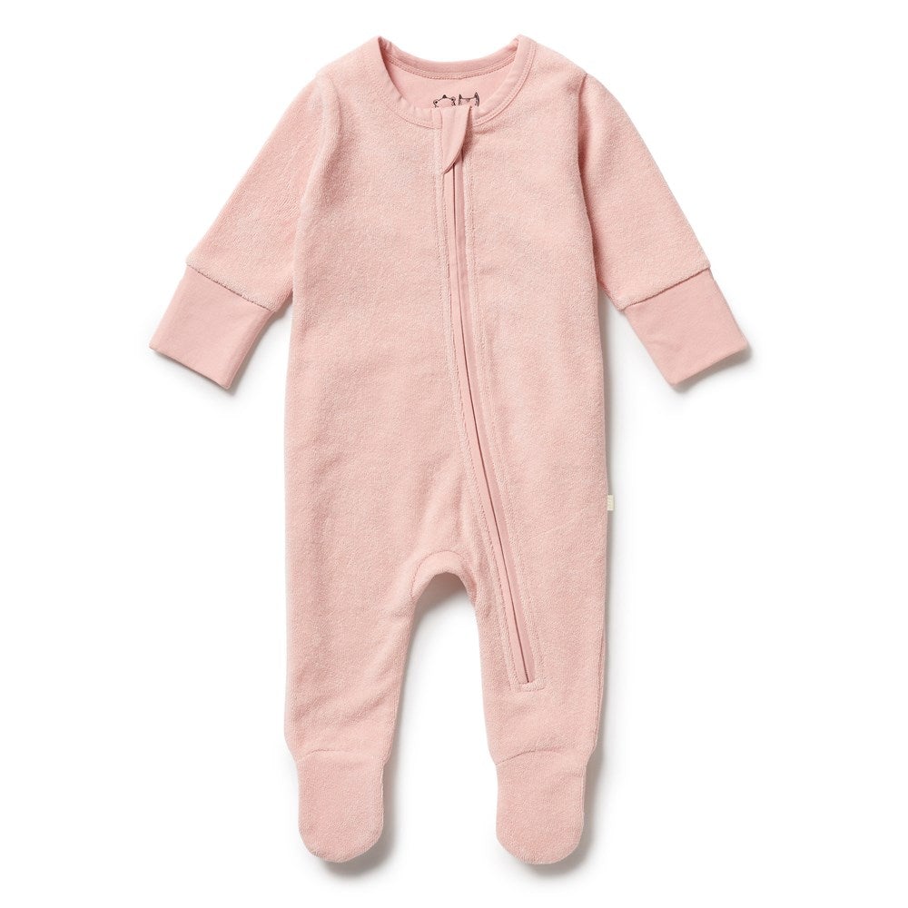 Wilson and Frenchy footies Wilson and Frenchy Cantaloupe Organic Terry Zipsuit