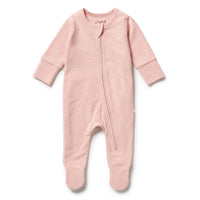 Wilson and Frenchy footies Wilson and Frenchy Cantaloupe Organic Terry Zipsuit