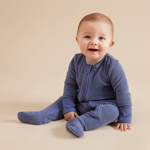 Wilson and Frenchy footies Wilson and Frenchy Rain Drop Organic Terry Zipsuit