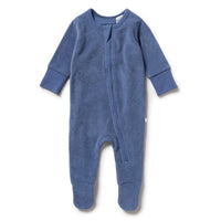 Wilson and Frenchy footies Wilson and Frenchy Rain Drop Organic Terry Zipsuit