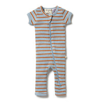 Wilson and Frenchy rompers Wilson and Frenchy Anchor Blue Organic Stripe Rib Zipsuit