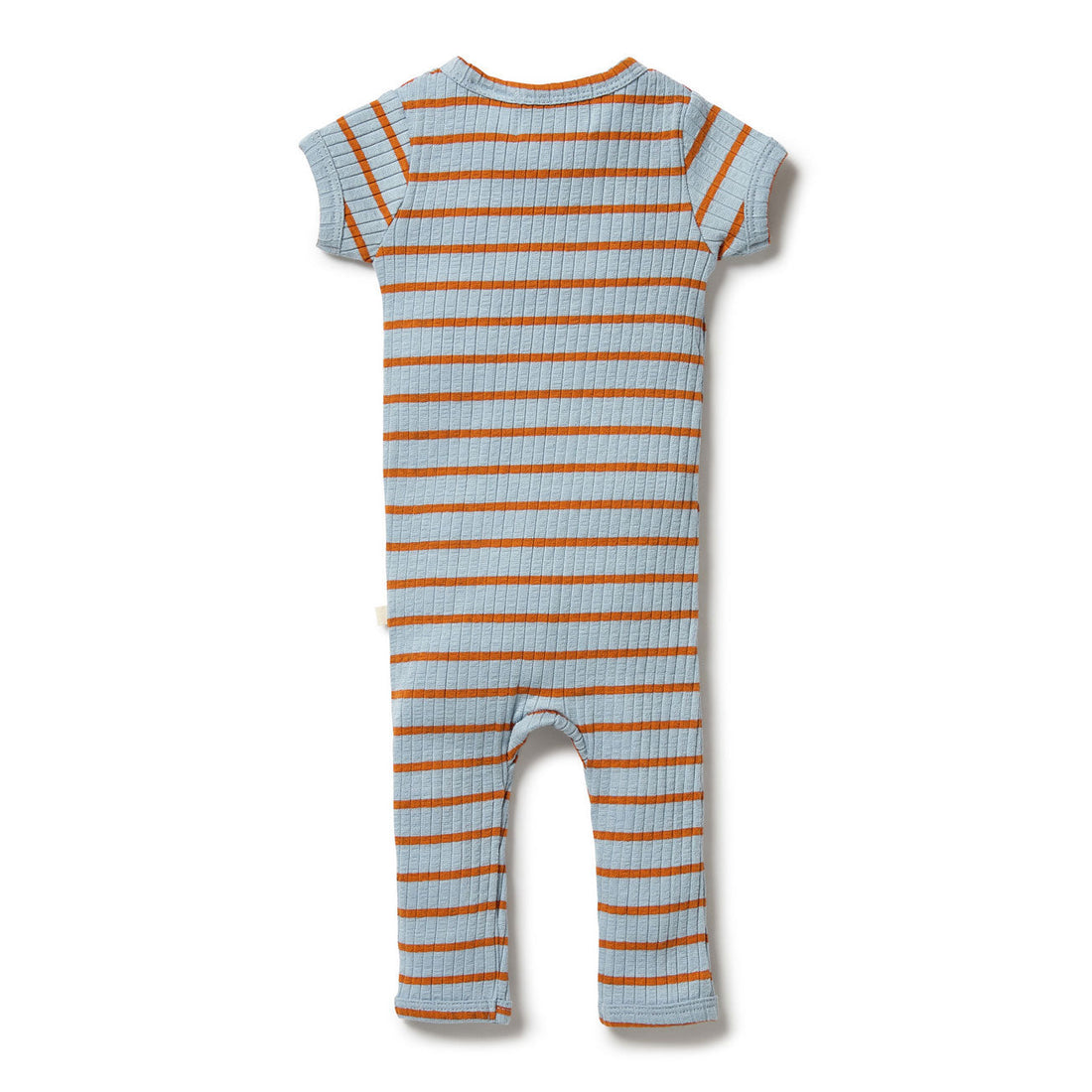 Wilson and Frenchy rompers Wilson and Frenchy Anchor Blue Organic Stripe Rib Zipsuit