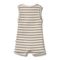Wilson and Frenchy rompers Wilson and Frenchy Hazelwood Organic Stripe Rib Boyleg Growsuit