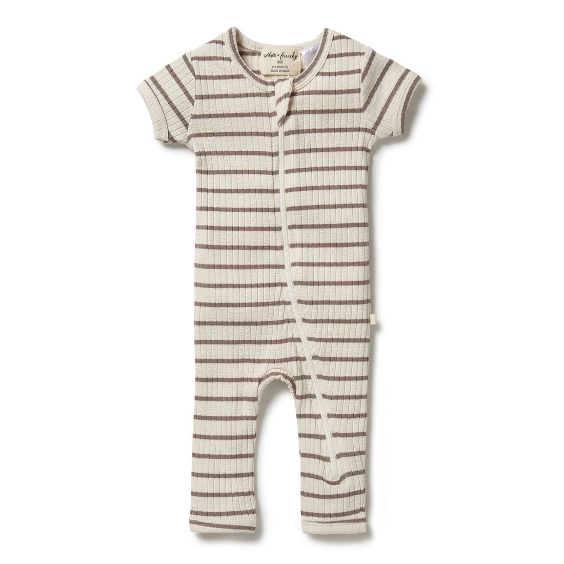 Wilson and Frenchy rompers Wilson and Frenchy Hazelwood Organic Stripe Rib Zipsuit
