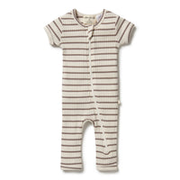 Wilson and Frenchy rompers Wilson and Frenchy Hazelwood Organic Stripe Rib Zipsuit