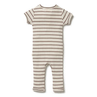 Wilson and Frenchy rompers Wilson and Frenchy Hazelwood Organic Stripe Rib Zipsuit