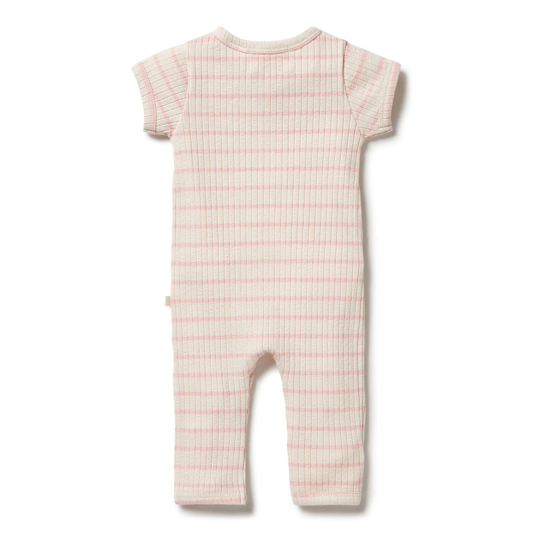 Wilson and Frenchy rompers Wilson and Frenchy Pink Lemonade Organic Stripe Rib Zipsuit