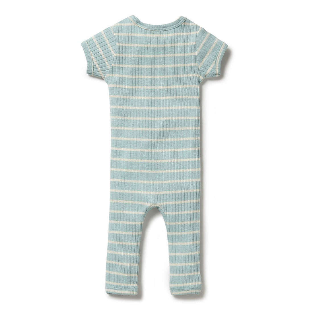Wilson and Frenchy rompers Wilson and Frenchy Pistachio Organic Stripe Rib Zipsuit