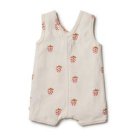 Wilson and Frenchy rompers Wilson and Frenchy Sweet Strawberry Organic Terry Playsuit
