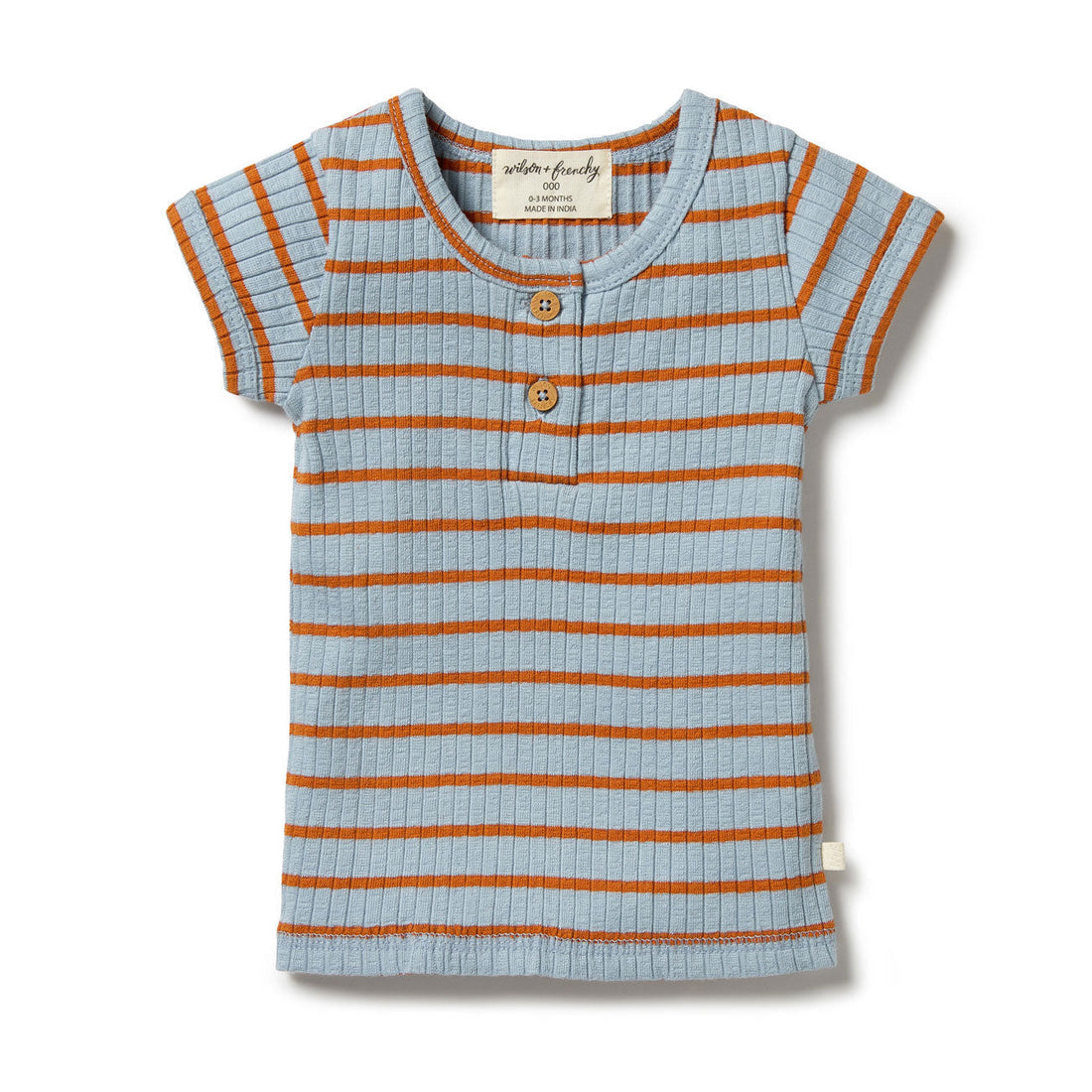 Wilson and Frenchy tees Wilson and Frenchy Anchor Blue Organic Stripe Rib Top