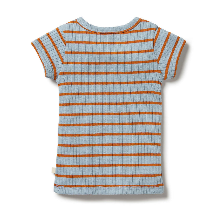 Wilson and Frenchy tees Wilson and Frenchy Anchor Blue Organic Stripe Rib Top