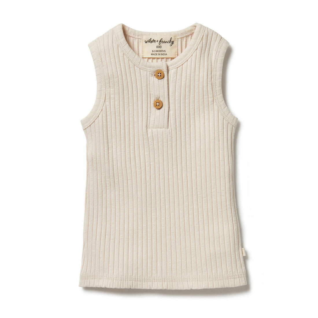 Wilson and Frenchy tees Wilson and Frenchy Oyster Organic Rib Singlet