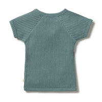 Wilson and Frenchy tees Wilson and Frenchy Pine Green Organic Rib Kimono Top