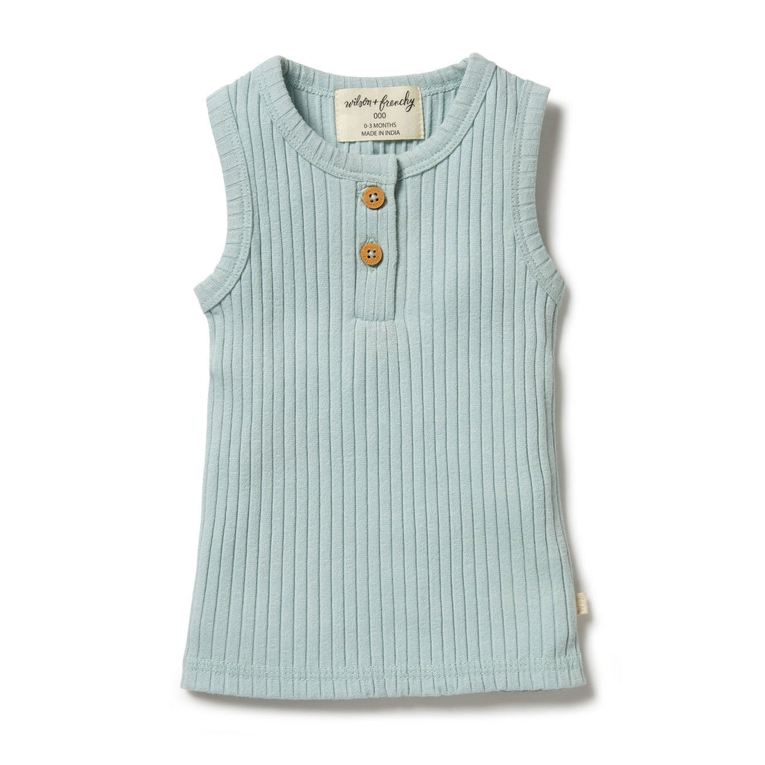 Wilson and Frenchy tees Wilson and Frenchy Pistachio Organic Rib Singlet