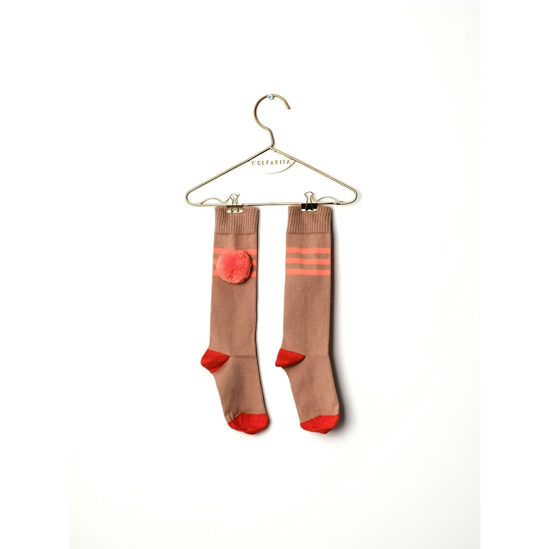 Wolf and Rita accessories Wolf and Rita Beige Stripe Baby Knee Socks