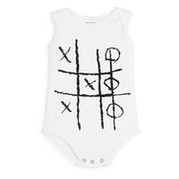 Wolf and Rita bodysuits Wolf and Rita White Game Print Ruben Bodysuit