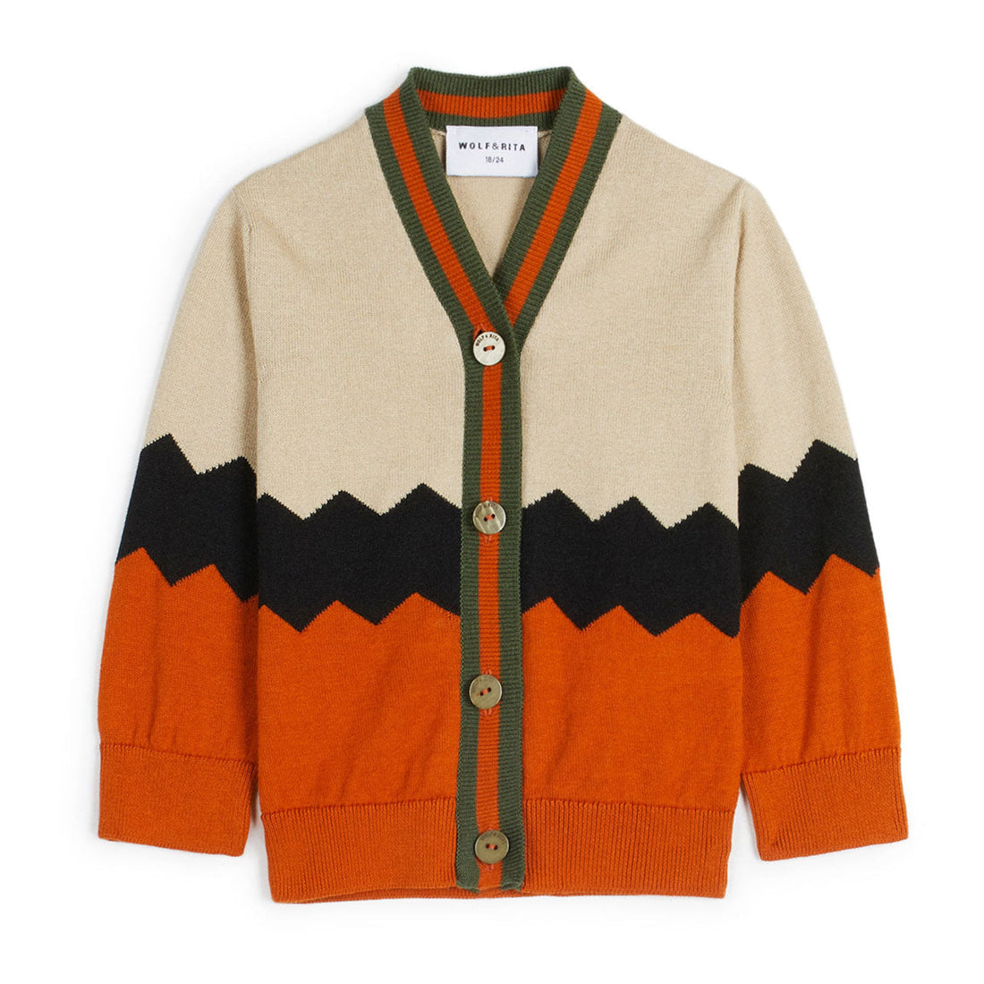 Wolf and Rita knitwear Wolf and Rita Orange Zig Zag Samuel Cardigan