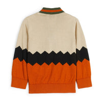 Wolf and Rita knitwear Wolf and Rita Orange Zig Zag Samuel Cardigan