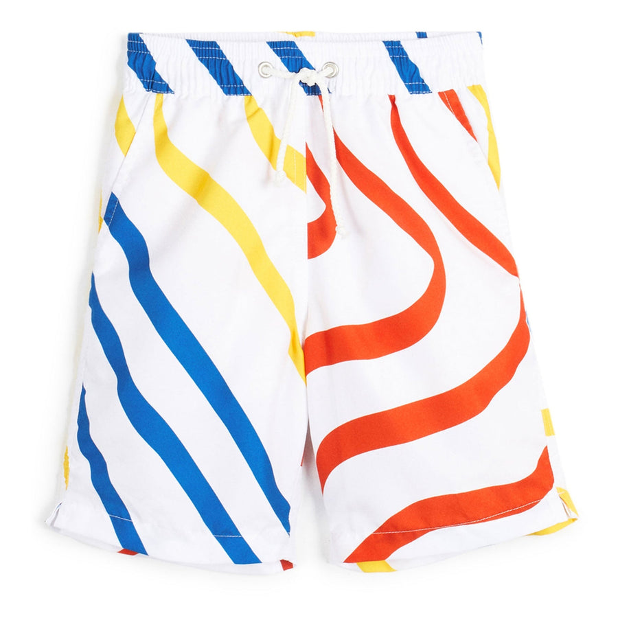Wolf and Rita swim Wolf and Rita White Sound Waves Simao Swim Trunks