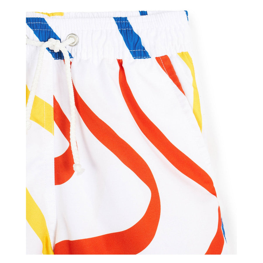 Wolf and Rita swim Wolf and Rita White Sound Waves Simao Swim Trunks