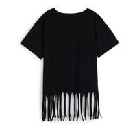 Wolf and Rita tees Wolf and Rita Black Polaroid Fringe Bianca Tee