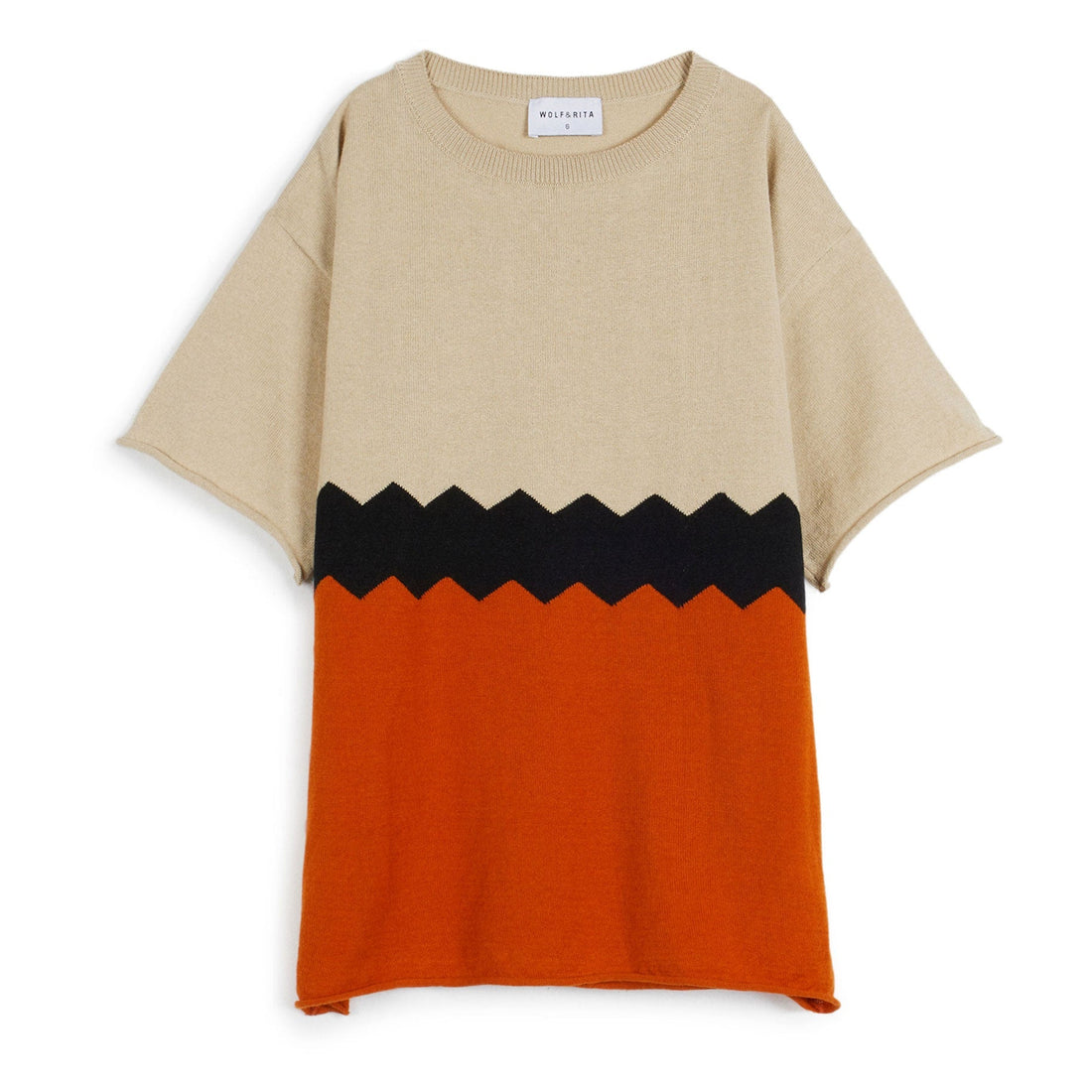 Wolf and Rita tees Wolf and Rita Orange Zig Zag Caetana Tee