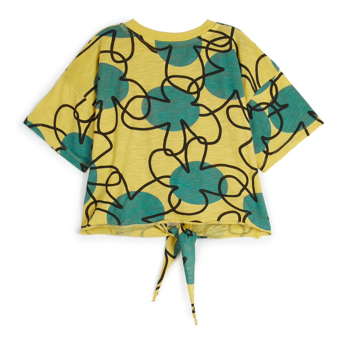 Wolf and Rita tees Wolf and Rita Yellow Retro Flowers Knot Adelaide Tee