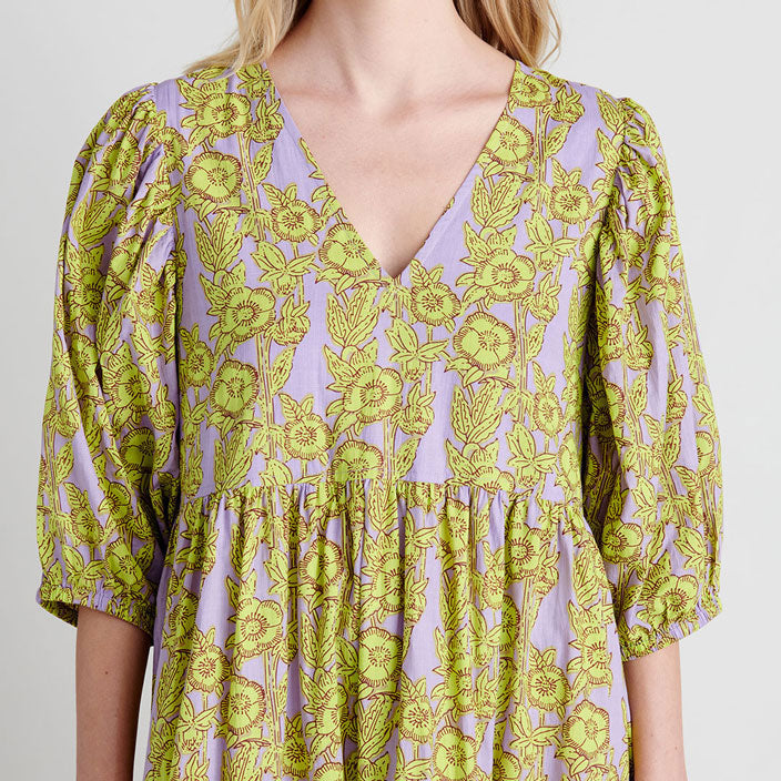Pink Chicken Womens Maribelle Dress - Lavender Stem Floral