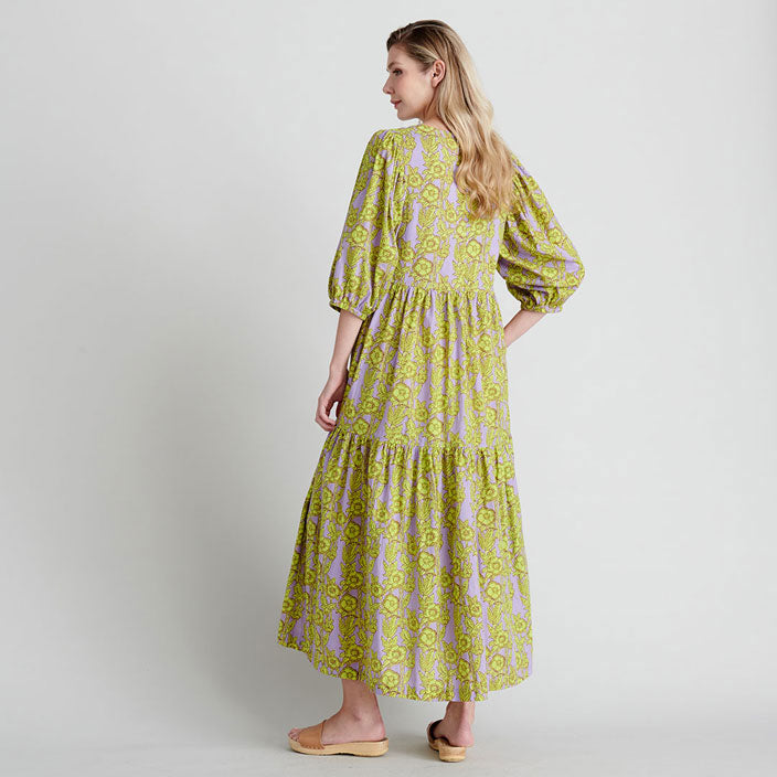 Pink Chicken Womens Maribelle Dress - Lavender Stem Floral