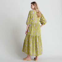 Pink Chicken Womens Maribelle Dress - Lavender Stem Floral