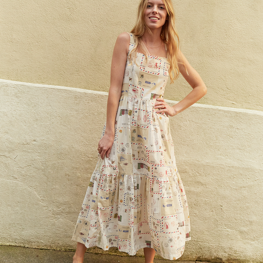 Pink Chicken Vintage Postcards Sierra Dress
