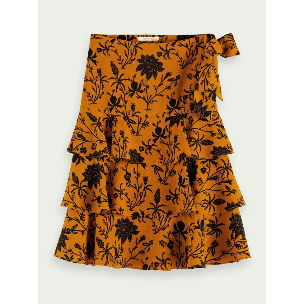 Scotch Shrunk Mustard Layered Ruffle Skirt