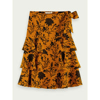 Scotch Shrunk Mustard Layered Ruffle Skirt