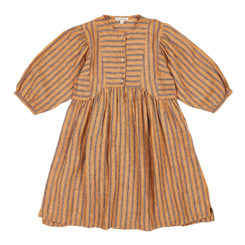 Caramel Mustard Stripe Yarrow Dress