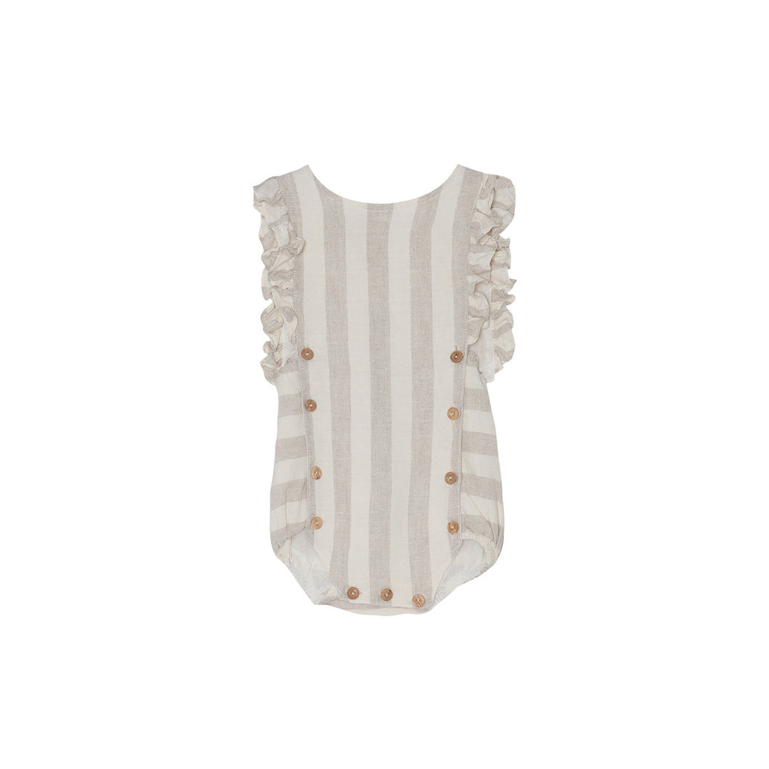 Yellow Pelota Rompers and Bodysuits Yellow Pelota Ecru Stripes Romper