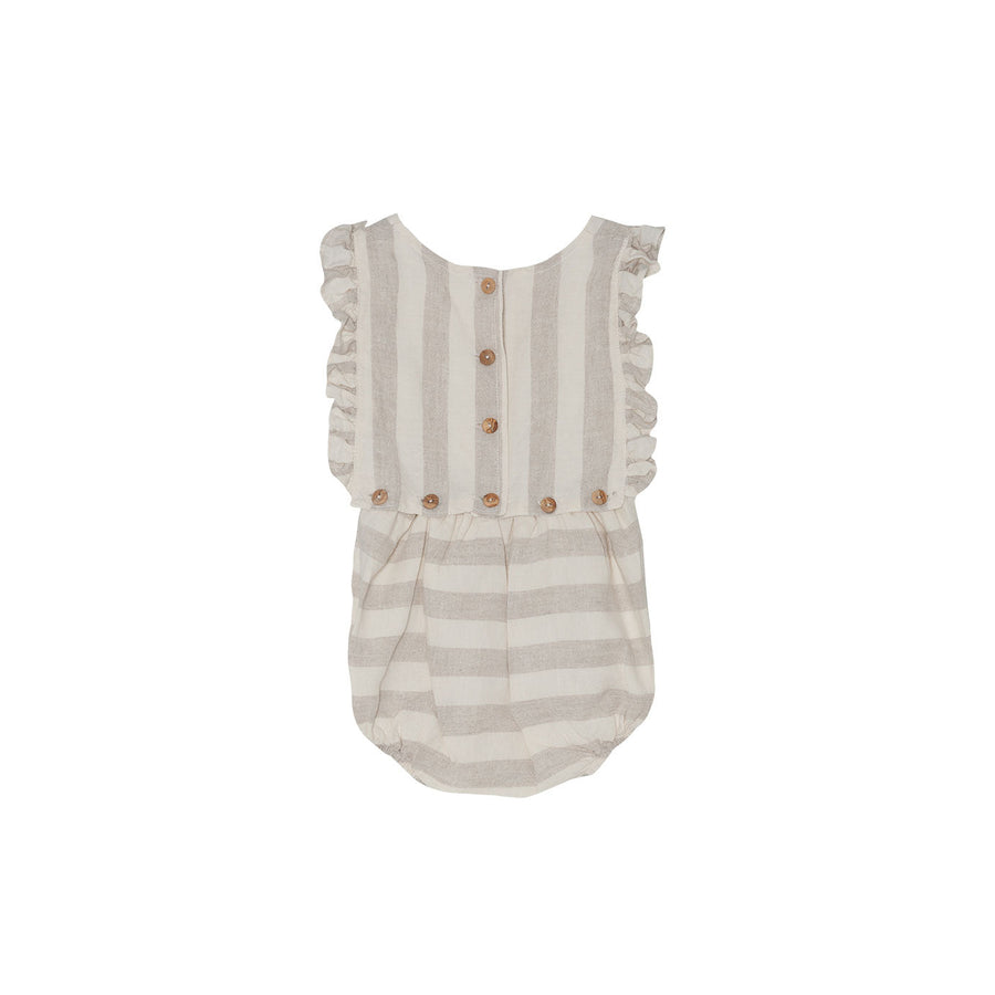 Yellow Pelota Rompers and Bodysuits Yellow Pelota Ecru Stripes Romper
