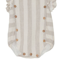 Yellow Pelota Rompers and Bodysuits Yellow Pelota Ecru Stripes Romper